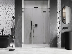 Mexen Lunar porte de douche battantes droite 150 cm, transparent, gun metal - 834S-150-050-95-00-P
