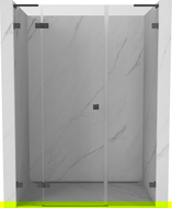 Mexen Lunar L porte de douche pivotante gauche 160 cm, transparent, gris canon brossé - 834SL-160-050-66-00-L