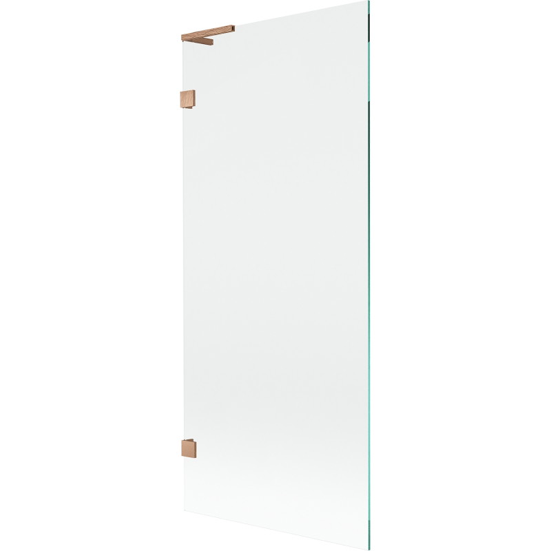 Mexen Lunar L paroi de baignoire à 1 volet 80 x 150 cm, transparent, cuivre brossé - 897L-080-000-65-00