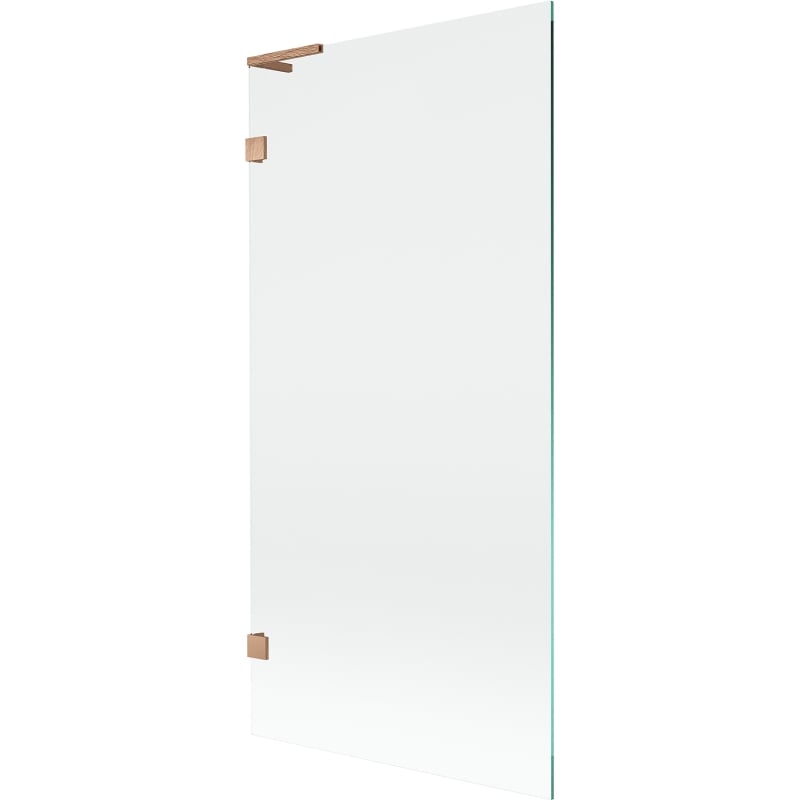 Mexen Lunar L paroi de baignoire à 1 volet 90 x 150 cm, transparent, cuivre brossé - 897L-090-000-65-00