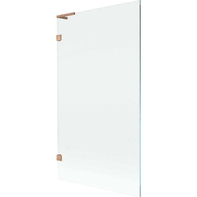 Mexen Lunar L paroi de baignoire à 1 panneau 100 x 150 cm, transparent, cuivre brossé - 897L-100-000-65-00