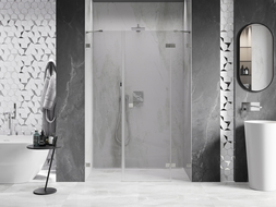 Mexen Lunar porte de douche pivotante droite 125 cm, transparent, nickel brossé - 834S-125-050-97-00-P