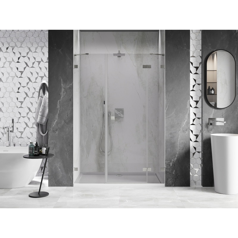 Mexen Lunar porte de douche pivotante droite 135 cm, transparent, nickel brossé - 834S-135-050-97-00-P