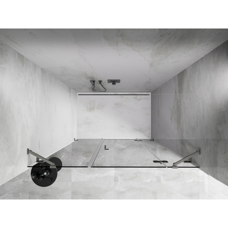 Mexen Lunar porte de douche pivotante droite 135 cm, transparent, nickel brossé - 834S-135-050-97-00-P