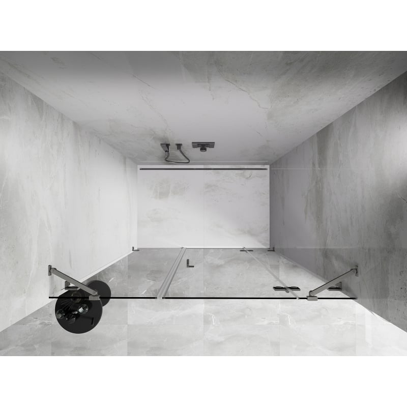 Mexen Lunar porte de douche pivotante droite 140 cm, transparent, nickel brossé - 834S-140-050-97-00-P