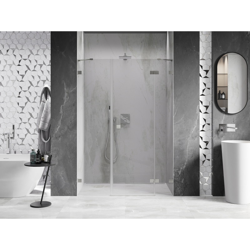 Mexen Lunar porte de douche pivotante droite 150 cm, transparent, nickel brossé - 834S-150-050-97-00-P