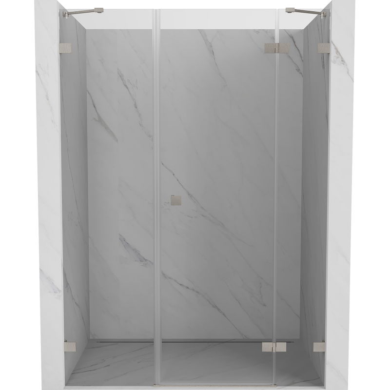 Mexen Lunar portes de douche battantes à droite 155 cm, transparent, nickel brossé - 834S-155-050-97-00-P