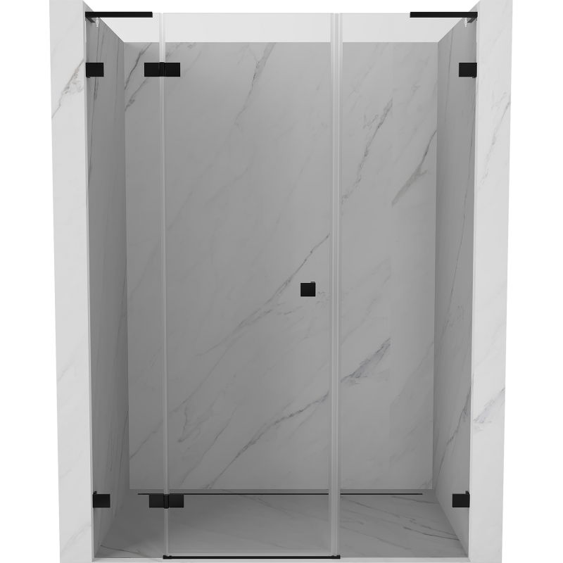 Mexen Lunar L porte de douche pivotante gauche 155 cm, transparent, noir - 834SL-155-050-70-00-L