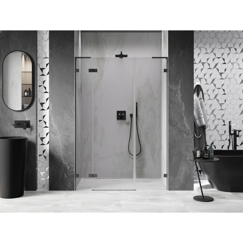 Mexen Lunar L porte de douche pivotante gauche 125 cm, transparent, gun metal - 834SL-125-050-95-00-L