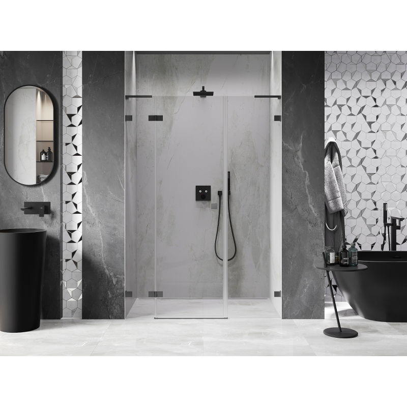 Mexen Lunar L porte de douche pivotante gauche 130 cm, transparent, métal canon - 834SL-130-050-95-00-L