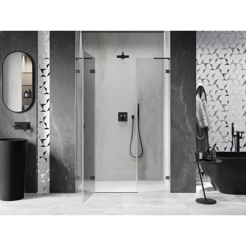 Mexen Lunar L porte de douche pivotante gauche 135 cm, transparent, gun metal - 834SL-135-050-95-00-L