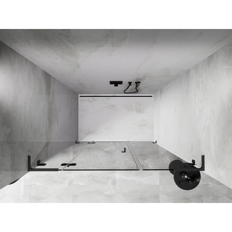 Mexen Lunar L porte de douche pivotante gauche 145 cm, transparent, gun metal - 834SL-145-050-95-00-L