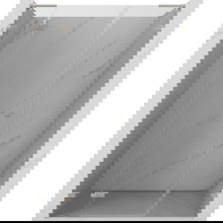 Mexen Lunar L porte de douche pivotante gauche 130 cm, transparent, nickel brossé - 834SL-130-050-97-00-L