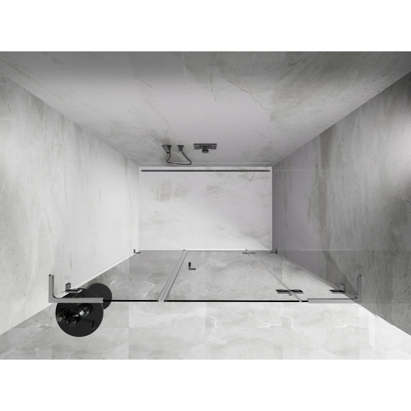 Mexen Lunar L porte de douche battante droite 130 cm, transparent, chrome - 834SL-130-050-01-00-P
