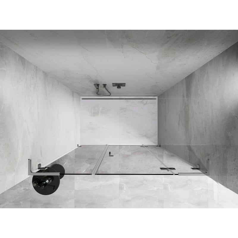 Mexen Lunar L porte de douche pivotante droite 135 cm, transparent, chrome - 834SL-135-050-01-00-P