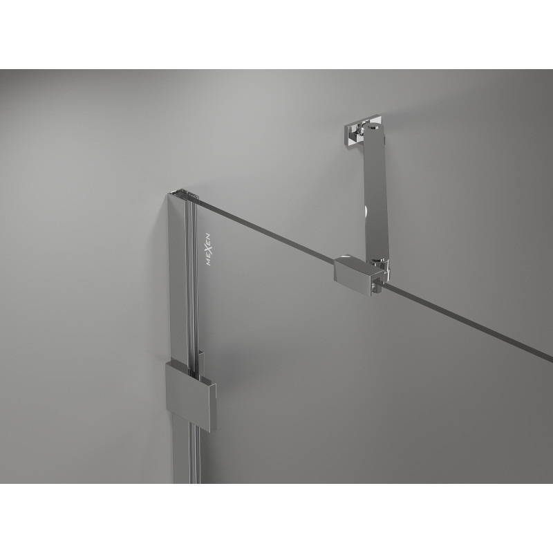 Mexen Lunar pare-douche de bain à 2 volets gauche 100 x 150 cm, transparent, chrome - 897-100-100-01-00-L