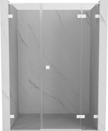 Mexen Lunar L porte de douche battantes droit 150 cm, transparent, blanc - 834SL-150-050-20-00-P