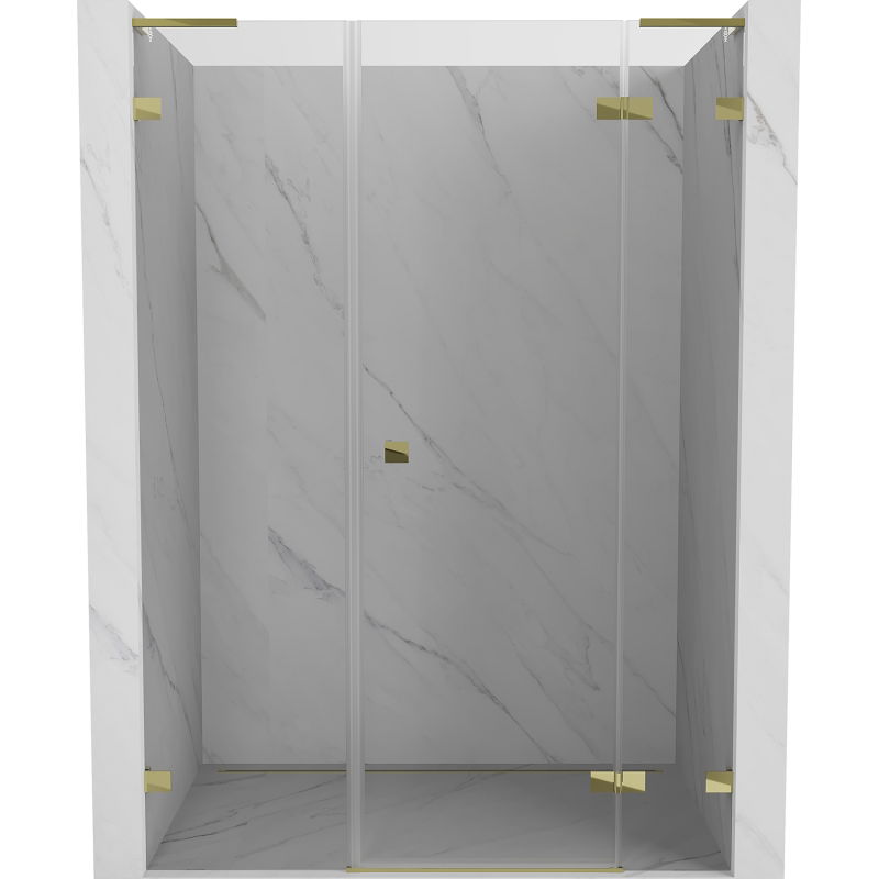 Mexen Lunar L porte de douche battante droite 120 cm, transparentes, dorées - 834SL-120-050-50-00-P