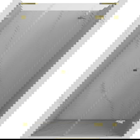 Mexen Lunar L porte de douche pivotante droite 150 cm, transparent, doré - 834SL-150-050-50-00-P