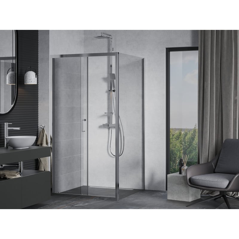 Mexen Apia cabine de douche coulissante 100 x 100 cm, transparent, chrome - 840-100-100-01-00