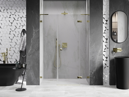Mexen Lunar L porte de douche pivotante droite 155 cm, transparent, or - 834SL-155-050-50-00-P