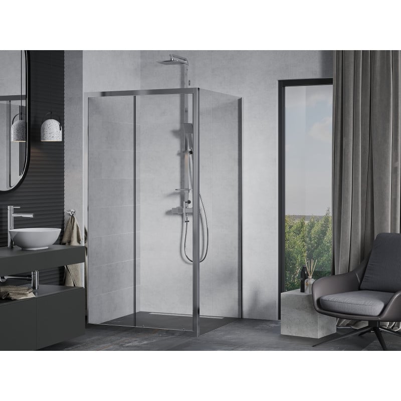 Mexen Apia cabine de douche coulissante 100 x 100 cm, transparent, chrome - 840-100-100-01-00