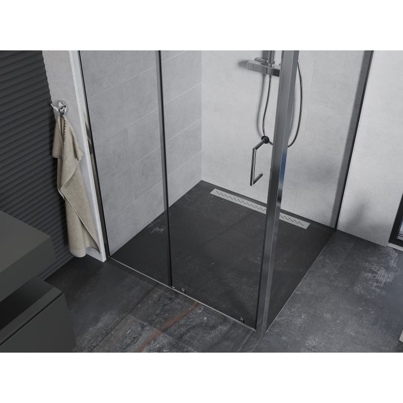 Mexen Apia cabine de douche coulissante 100 x 100 cm, transparent, chrome - 840-100-100-01-00