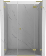 Mexen Lunar L porte de douche pivotante droite 125 cm, transparent, or brossé - 834SL-125-050-55-00-P