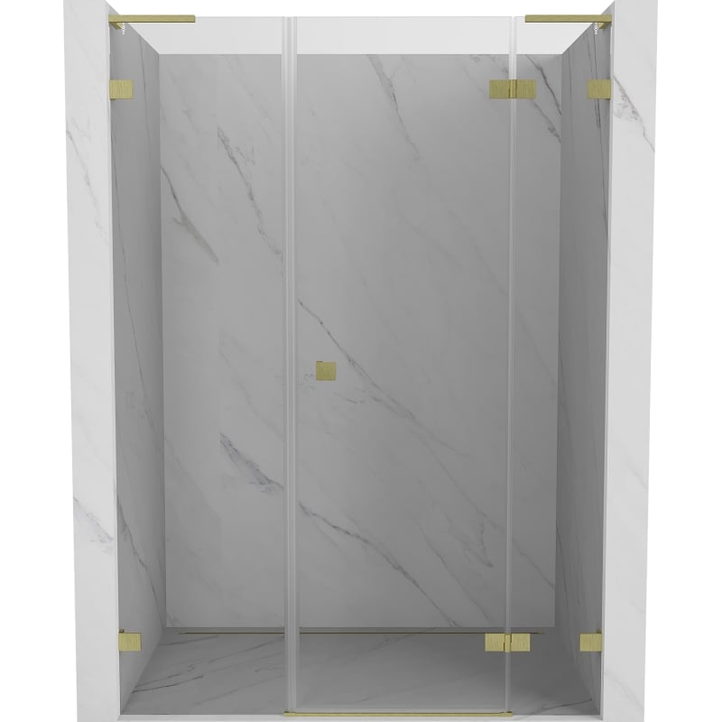 Mexen Lunar L porte de douche pivotante droite 150 cm, transparente, or brossé - 834SL-150-050-55-00-P