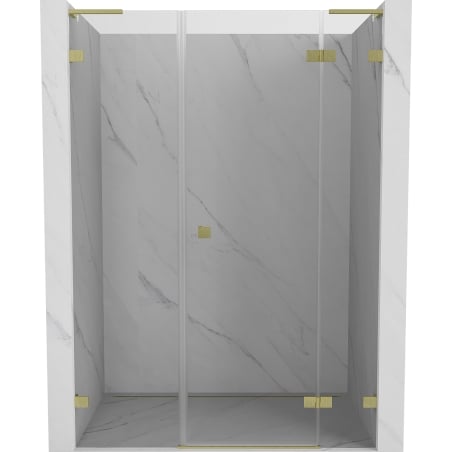 Mexen Lunar L porte de douche pivotante droite 150 cm, transparente, or brossé - 834SL-150-050-55-00-P