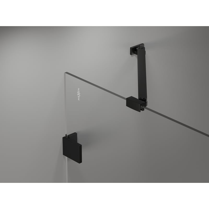Mexen Lunar pare-baignoire à 2 volets gauche 90 x 150 cm, transparent, noir - 897-090-100-70-00-L