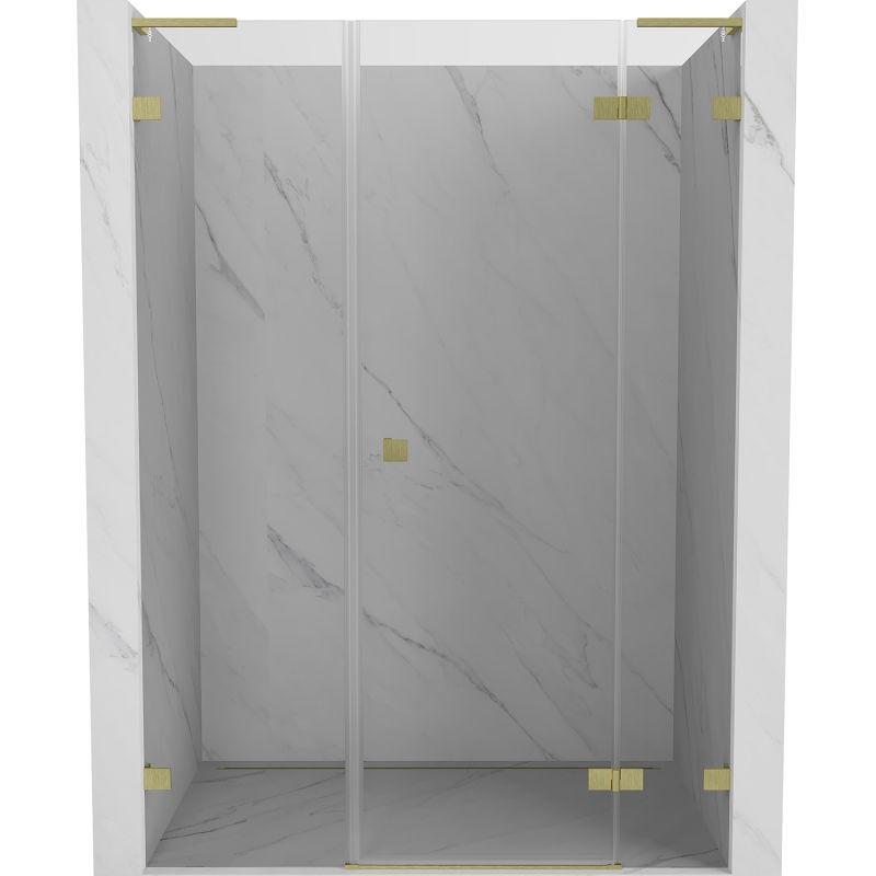 Mexen Lunar L porte de douche battante droite 155 cm, transparentes, or brossé - 834SL-155-050-55-00-P