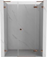 Mexen Lunar L porte de douche pivotante à droite 145 cm, transparent, or rose - 834SL-145-050-60-00-P