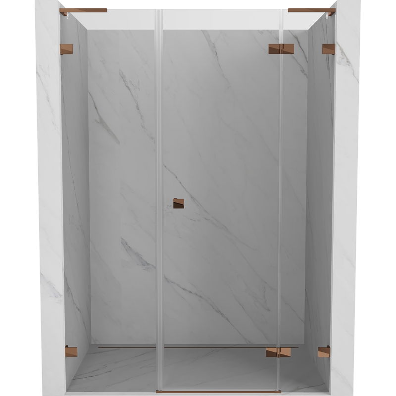 Mexen Lunar L porte de douche pivotante droite 155 cm, transparent, or rose - 834SL-155-050-60-00-P