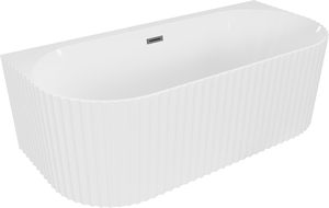 Baignoire Mexen Sella à poser 170 x 80 cm, blanc mat, vidage gun metal - 52711708000-95
