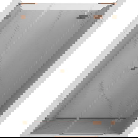 Mexen Lunar L porte de douche pivotante droite 130 cm, transparent, cuivre brossé - 834SL-130-050-65-00-P