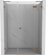 Mexen Lunar L porte de douche pivotante droite 130 cm, transparent, cuivre brossé - 834SL-130-050-65-00-P