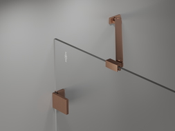Mexen Lunar paroi de bain 2 volets droite 80 x 150 cm, transparent, cuivre brossé - 897-080-100-65-00-P