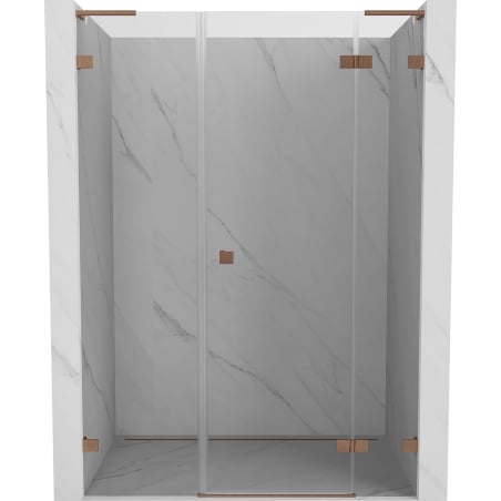 Mexen Lunar L porte de douche pivotante droite 155 cm, transparente, cuivre brossé - 834SL-155-050-65-00-P