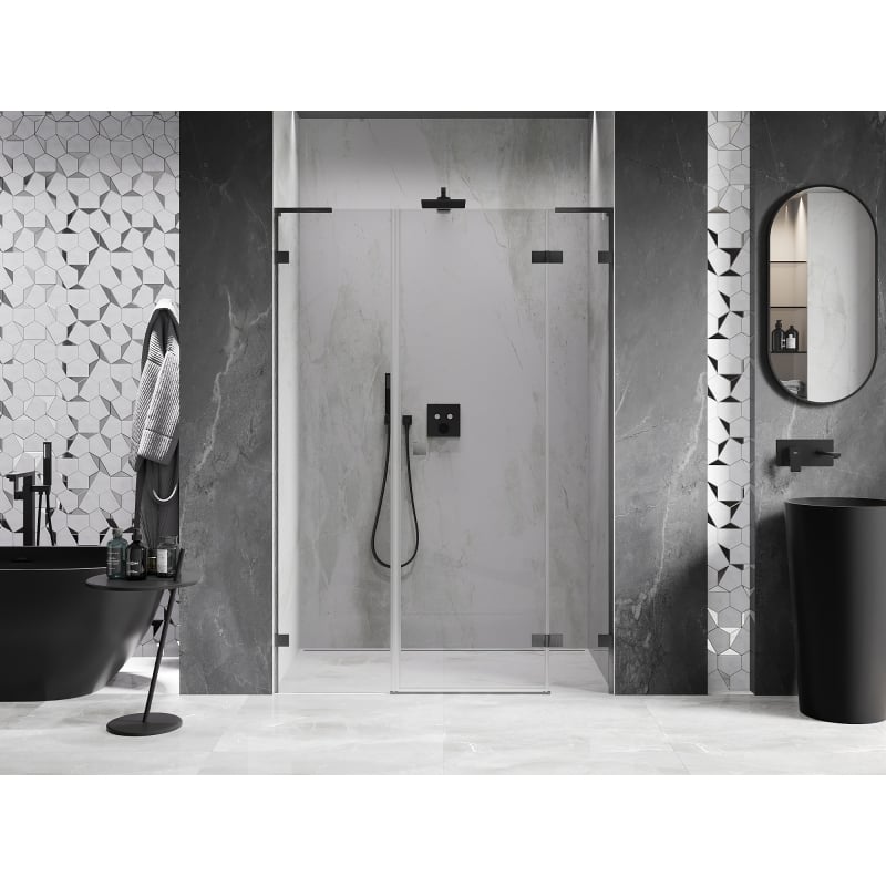 Mexen Lunar L porte de douche pivotante droite 125 cm, transparent, gris canon brossé - 834SL-125-050-66-00-P