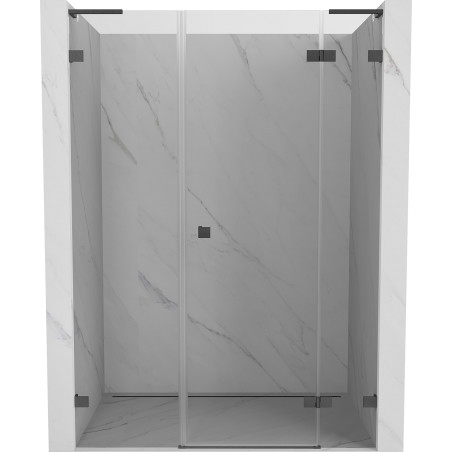 Mexen Lunar L porte de douche pivotante droite 140 cm, transparent, gun gray brossé - 834SL-140-050-66-00-P
