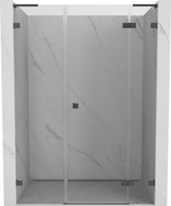 Mexen Lunar L porte de douche pivotante droite 140 cm, transparent, gris pistolet brossé - 834SL-140-050-66-00-P