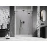 Mexen Lunar L porte de douche pivotante droite 140 cm, transparent, gun gray brossé - 834SL-140-050-66-00-P