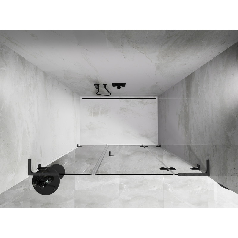 Mexen Lunar L porte de douche pivotante droite 140 cm, transparent, gun gray brossé - 834SL-140-050-66-00-P