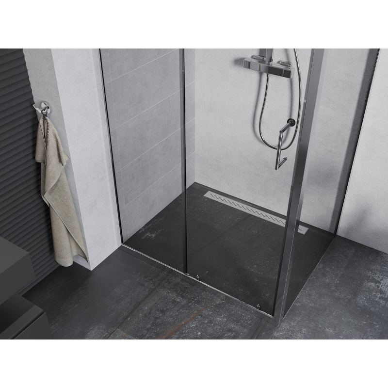 Mexen Apia cabine de douche coulissante 135 x 100 cm, transparent, chrome - 840-135-100-01-00