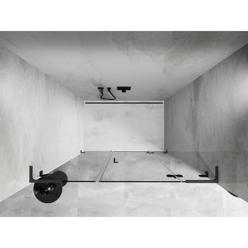 Mexen Lunar L porte de douche pivotante droite 155 cm, transparentes, gris canon brossé - 834SL-155-050-66-00-P
