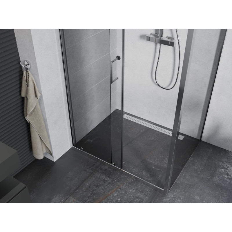 Mexen Apia cabine de douche coulissante 140 x 80 cm, transparent, chrome - 840-140-080-01-00