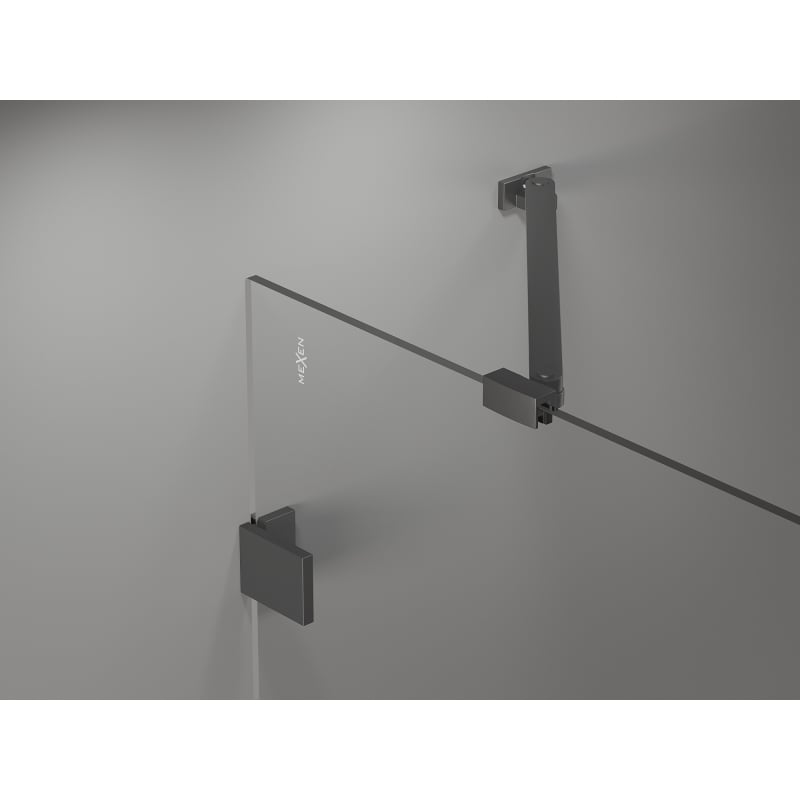 Mexen Lunar paroi de baignoire à 2 volets droite 80 x 150 cm, transparente, métal gris - 897-080-100-95-00-P