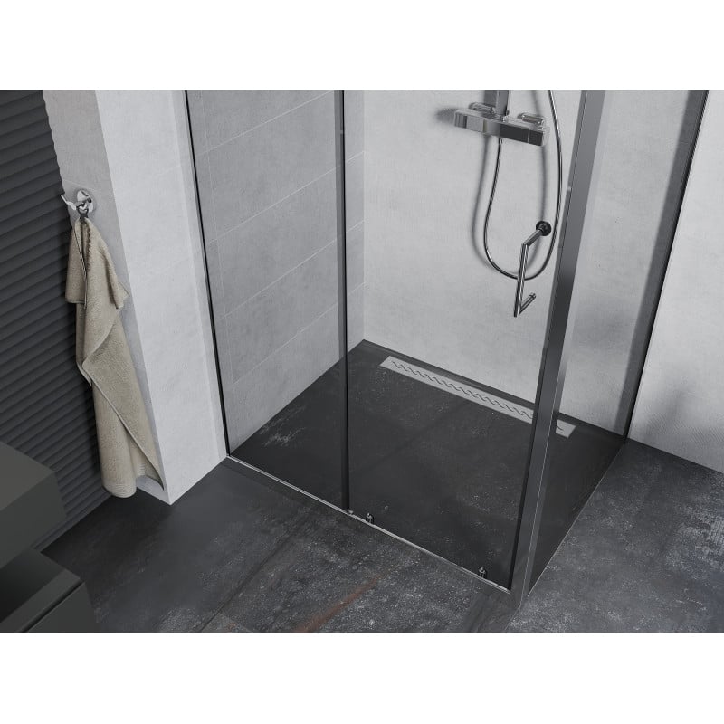 Mexen Apia cabine de douche coulissante 140 x 80 cm, transparent, chrome - 840-140-080-01-00