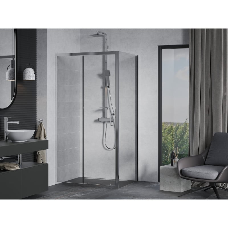 Mexen Apia cabine de douche coulissante 140 x 80 cm, transparent, chrome - 840-140-080-01-00